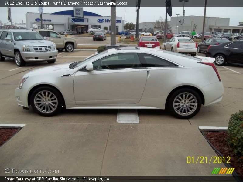 White Diamond Tricoat / Cashmere/Cocoa 2012 Cadillac CTS Coupe