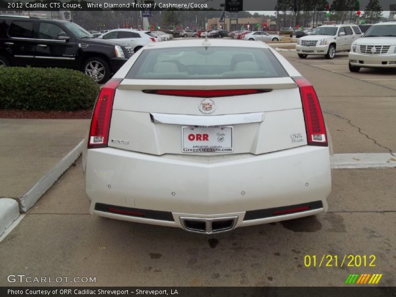 White Diamond Tricoat / Cashmere/Cocoa 2012 Cadillac CTS Coupe