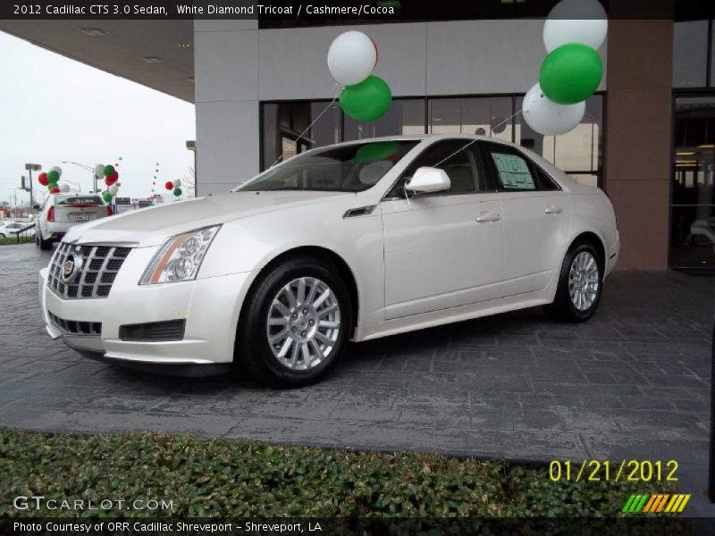 White Diamond Tricoat / Cashmere/Cocoa 2012 Cadillac CTS 3.0 Sedan