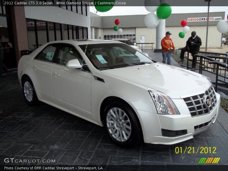 White Diamond Tricoat / Cashmere/Cocoa 2012 Cadillac CTS 3.0 Sedan