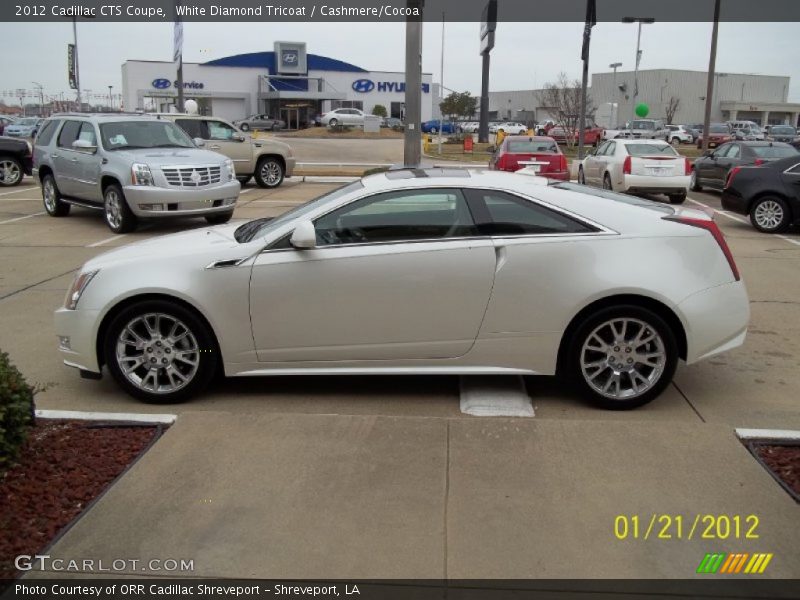 White Diamond Tricoat / Cashmere/Cocoa 2012 Cadillac CTS Coupe