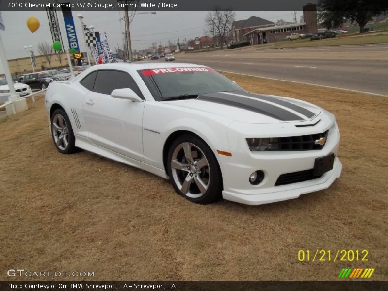 Summit White / Beige 2010 Chevrolet Camaro SS/RS Coupe
