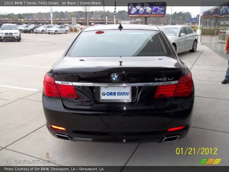 Jet Black / Oyster/Black 2012 BMW 7 Series 740Li Sedan