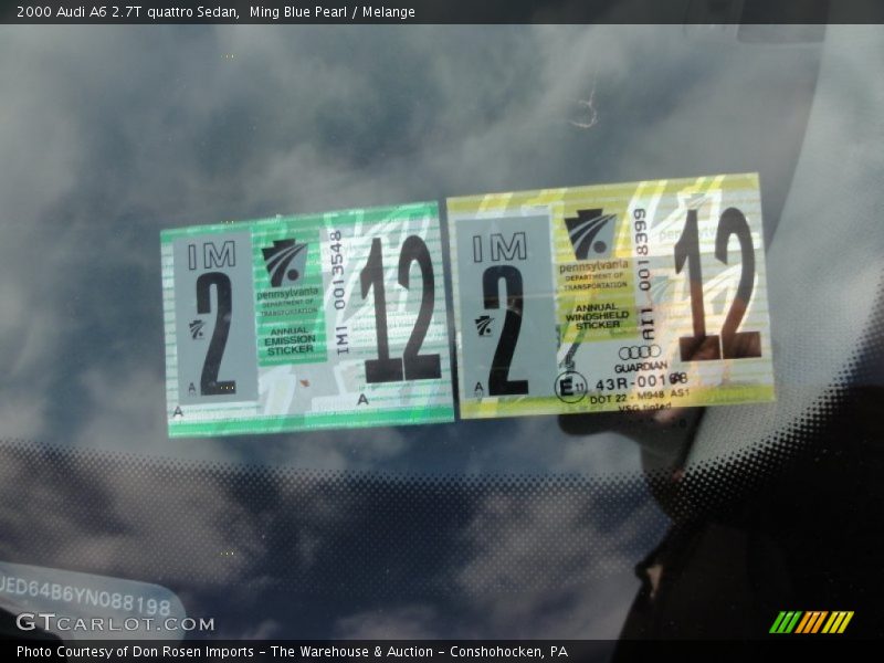 Ming Blue Pearl / Melange 2000 Audi A6 2.7T quattro Sedan