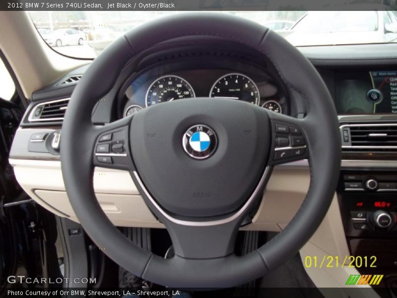 Jet Black / Oyster/Black 2012 BMW 7 Series 740Li Sedan