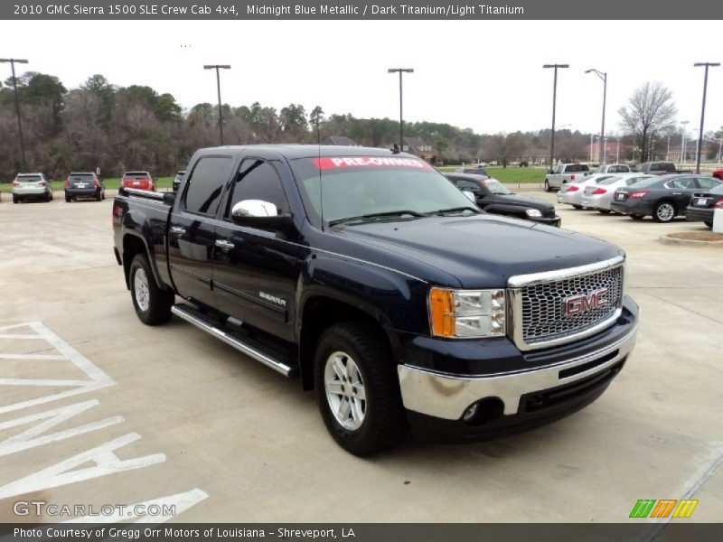 Midnight Blue Metallic / Dark Titanium/Light Titanium 2010 GMC Sierra 1500 SLE Crew Cab 4x4