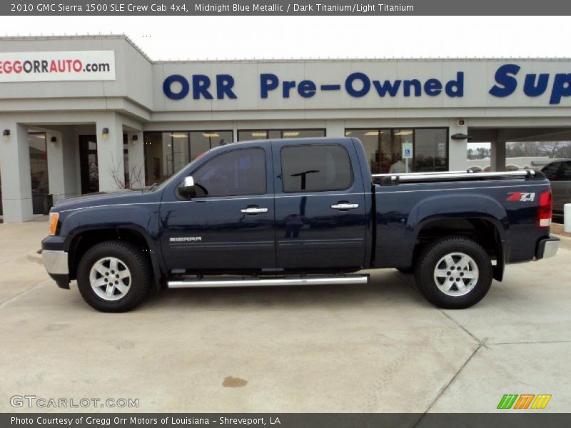 Midnight Blue Metallic / Dark Titanium/Light Titanium 2010 GMC Sierra 1500 SLE Crew Cab 4x4
