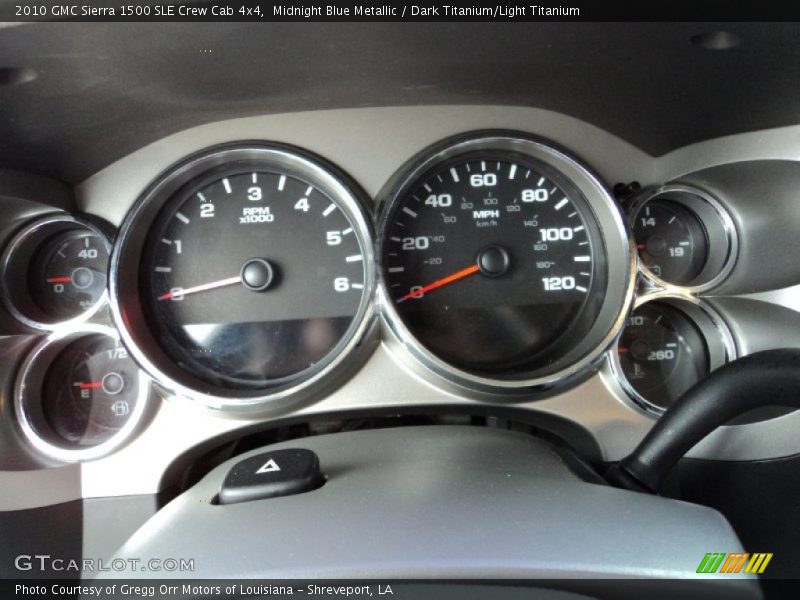 Midnight Blue Metallic / Dark Titanium/Light Titanium 2010 GMC Sierra 1500 SLE Crew Cab 4x4