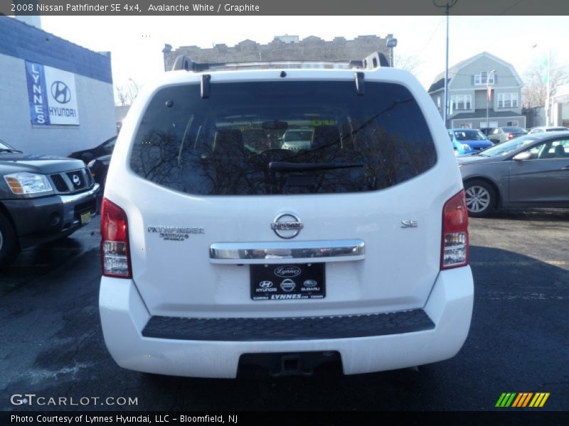 Avalanche White / Graphite 2008 Nissan Pathfinder SE 4x4
