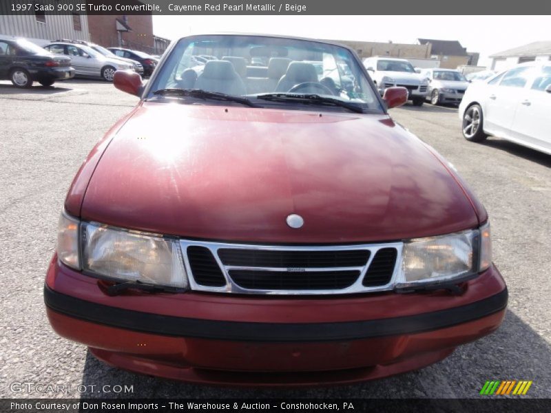 Cayenne Red Pearl Metallic / Beige 1997 Saab 900 SE Turbo Convertible