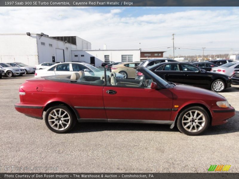 Cayenne Red Pearl Metallic / Beige 1997 Saab 900 SE Turbo Convertible