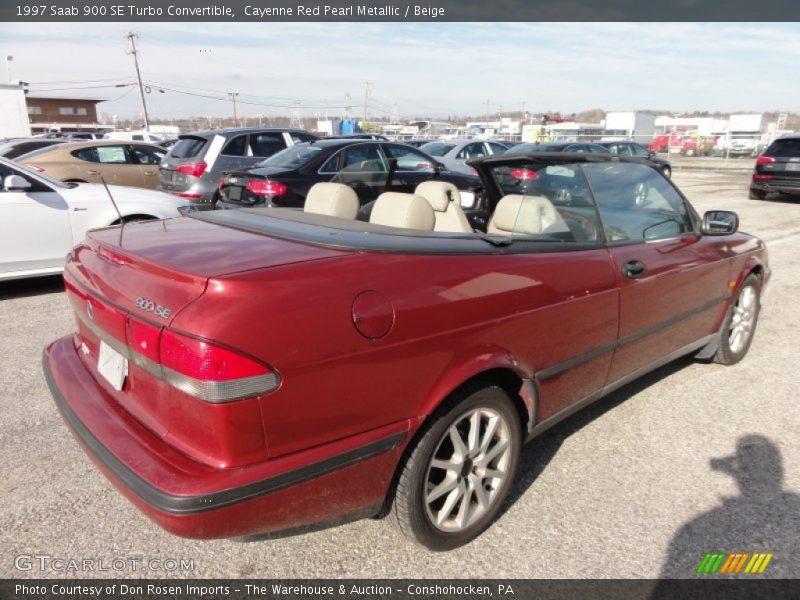Cayenne Red Pearl Metallic / Beige 1997 Saab 900 SE Turbo Convertible