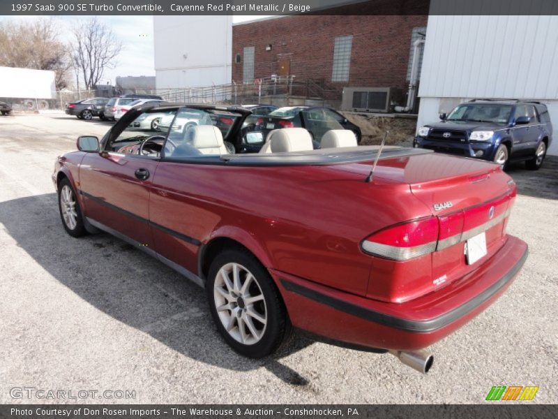 Cayenne Red Pearl Metallic / Beige 1997 Saab 900 SE Turbo Convertible