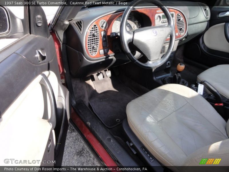 Cayenne Red Pearl Metallic / Beige 1997 Saab 900 SE Turbo Convertible