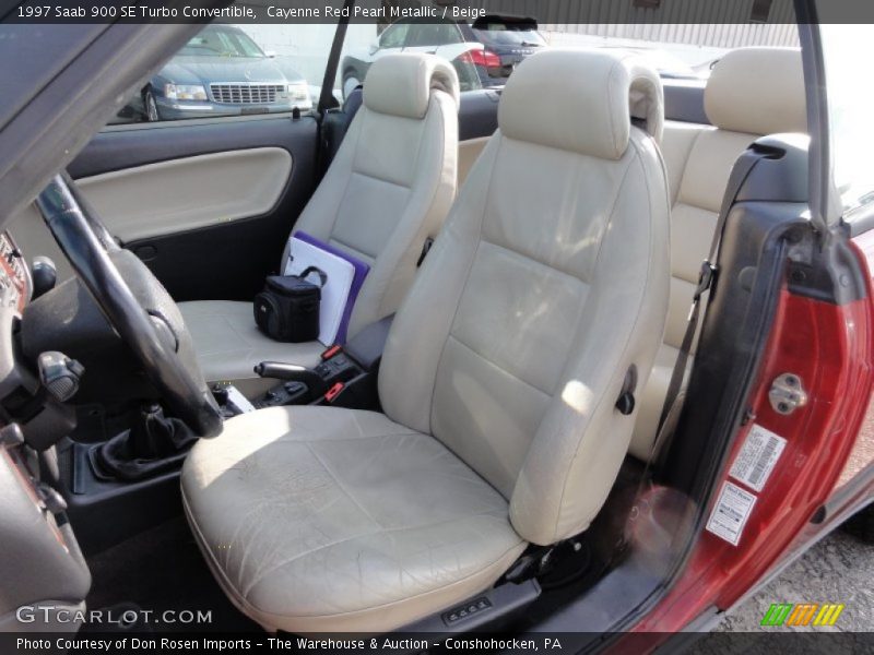 Cayenne Red Pearl Metallic / Beige 1997 Saab 900 SE Turbo Convertible
