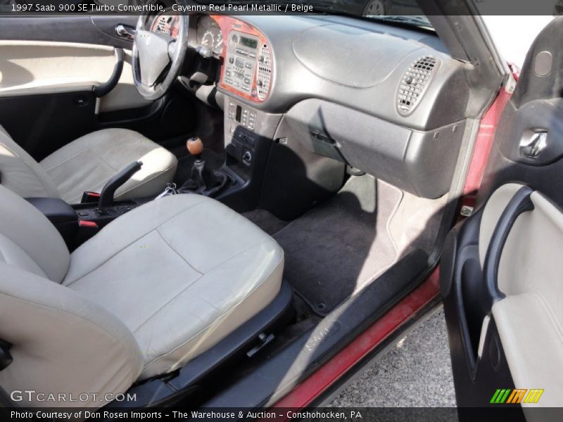 Cayenne Red Pearl Metallic / Beige 1997 Saab 900 SE Turbo Convertible