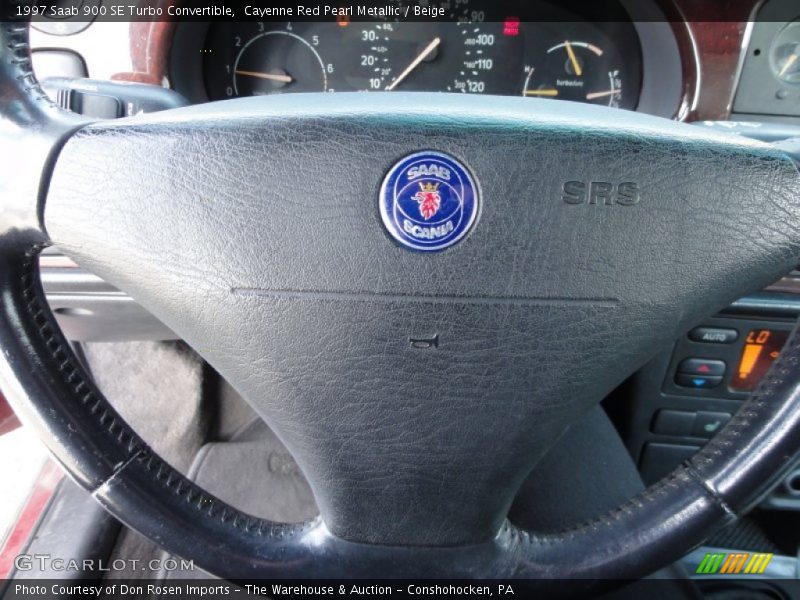 Cayenne Red Pearl Metallic / Beige 1997 Saab 900 SE Turbo Convertible
