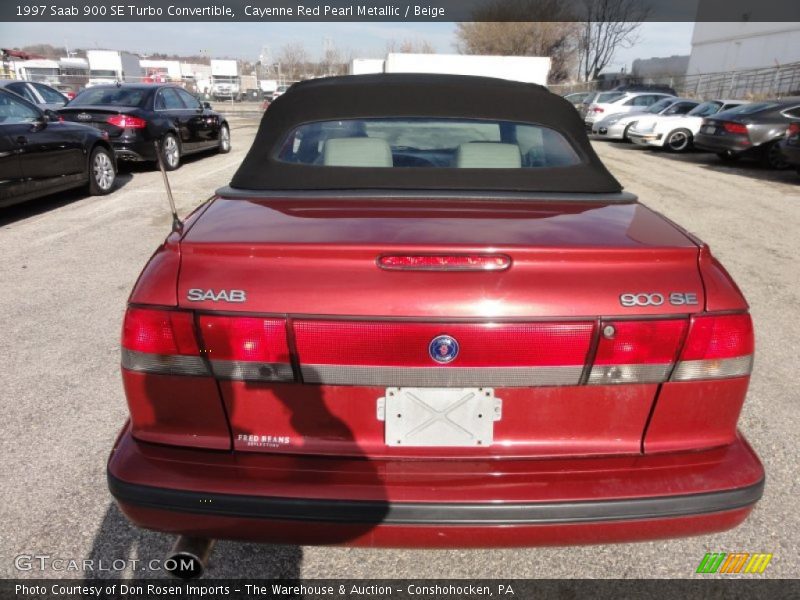 Cayenne Red Pearl Metallic / Beige 1997 Saab 900 SE Turbo Convertible