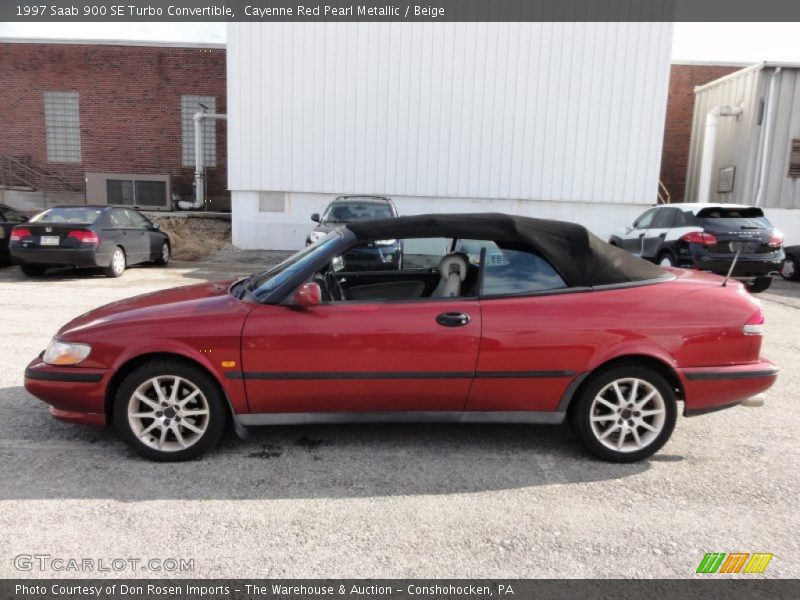 Cayenne Red Pearl Metallic / Beige 1997 Saab 900 SE Turbo Convertible