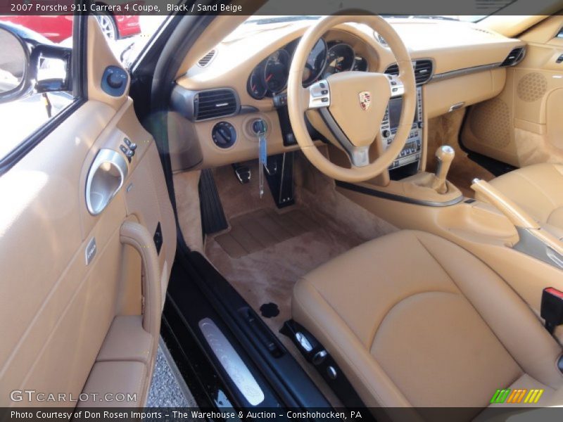 Black / Sand Beige 2007 Porsche 911 Carrera 4 Coupe