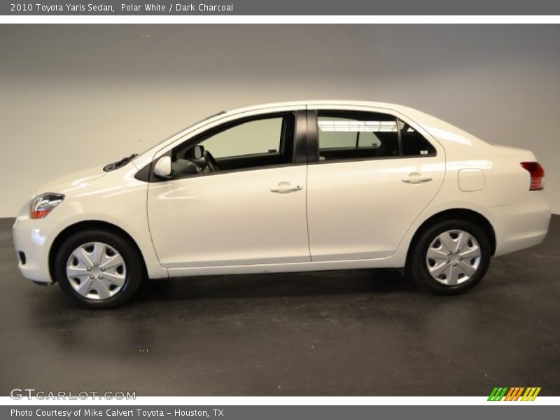 Polar White / Dark Charcoal 2010 Toyota Yaris Sedan
