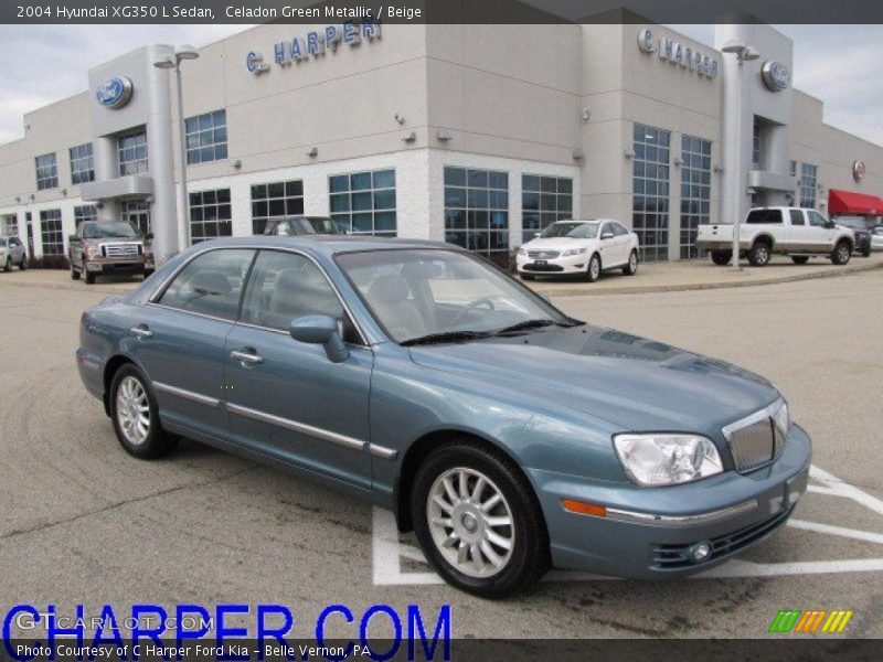 Celadon Green Metallic / Beige 2004 Hyundai XG350 L Sedan