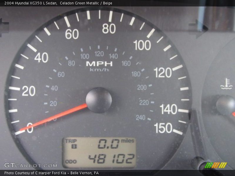 Celadon Green Metallic / Beige 2004 Hyundai XG350 L Sedan