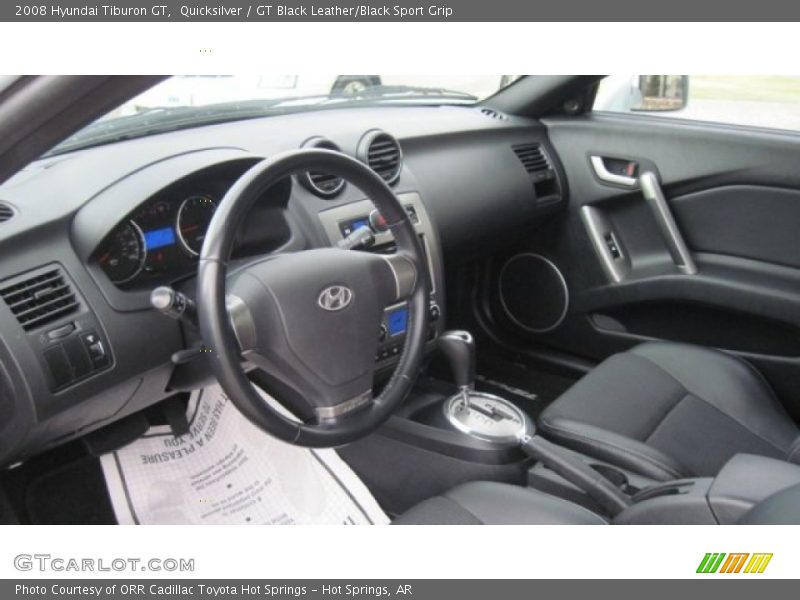 Quicksilver / GT Black Leather/Black Sport Grip 2008 Hyundai Tiburon GT