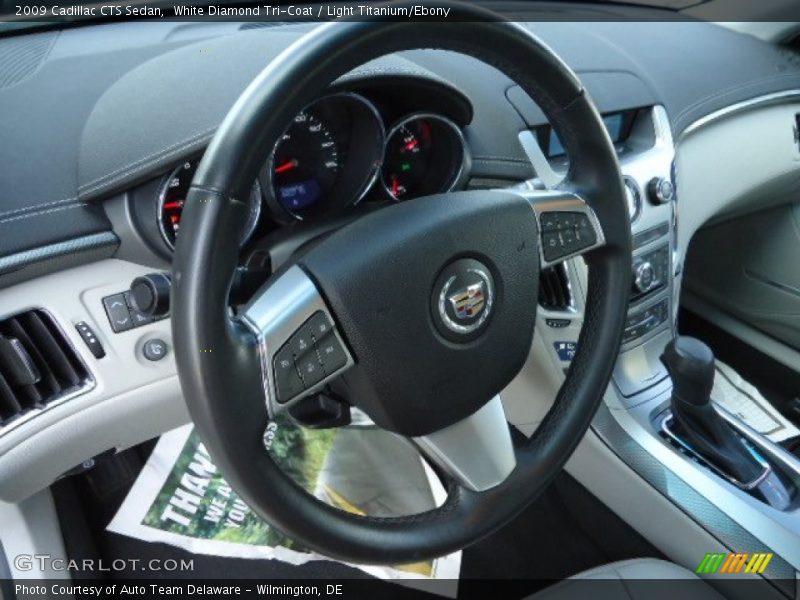 White Diamond Tri-Coat / Light Titanium/Ebony 2009 Cadillac CTS Sedan