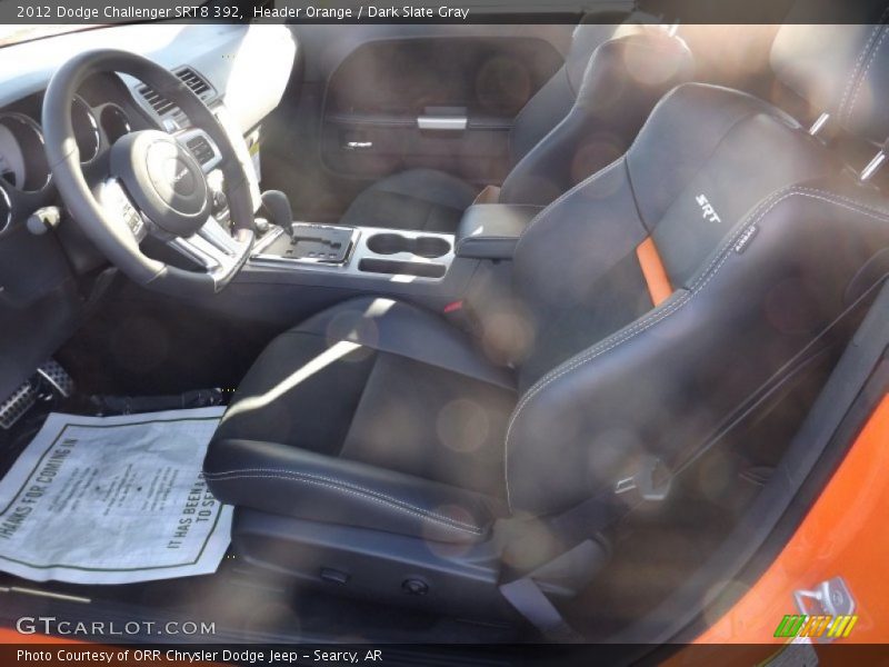 Header Orange / Dark Slate Gray 2012 Dodge Challenger SRT8 392