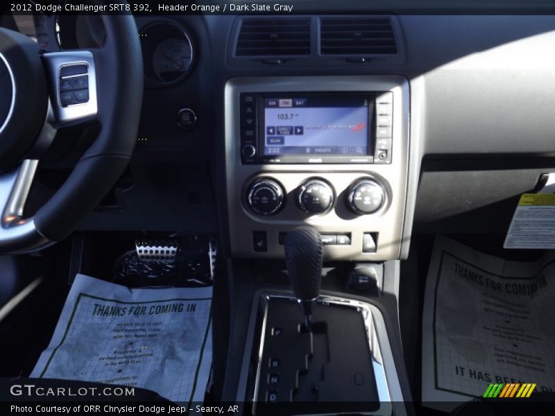 Header Orange / Dark Slate Gray 2012 Dodge Challenger SRT8 392