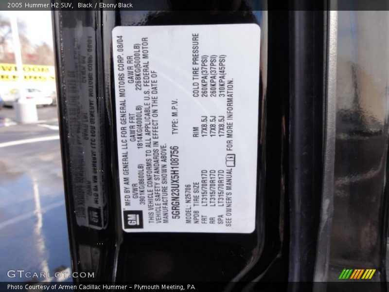 Black / Ebony Black 2005 Hummer H2 SUV