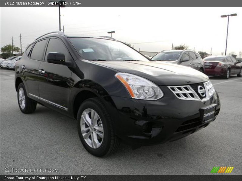 Super Black / Gray 2012 Nissan Rogue SV