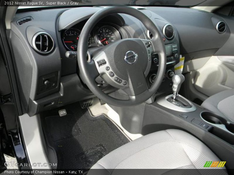 Super Black / Gray 2012 Nissan Rogue SV