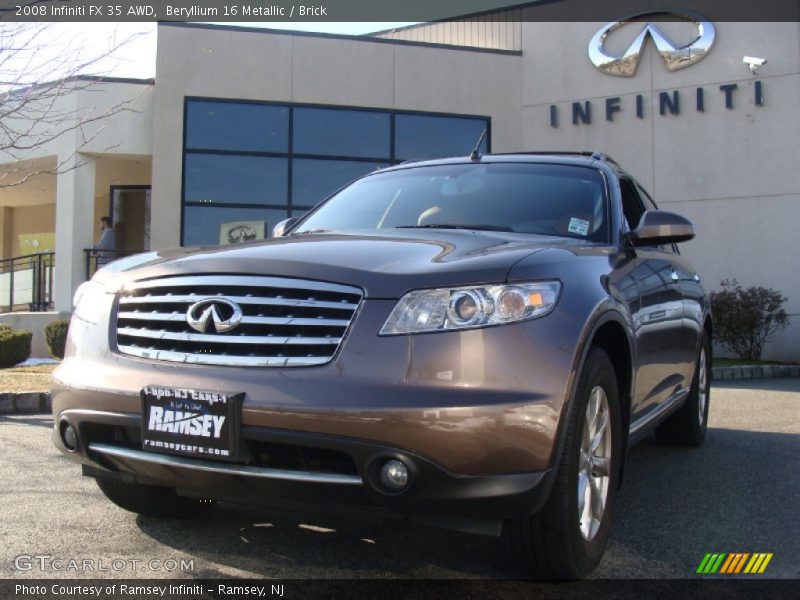 Beryllium 16 Metallic / Brick 2008 Infiniti FX 35 AWD