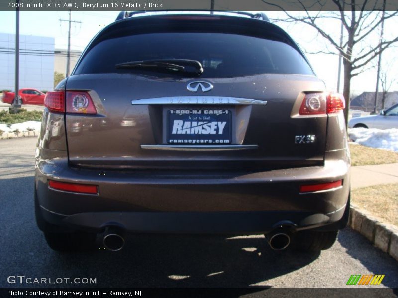 Beryllium 16 Metallic / Brick 2008 Infiniti FX 35 AWD