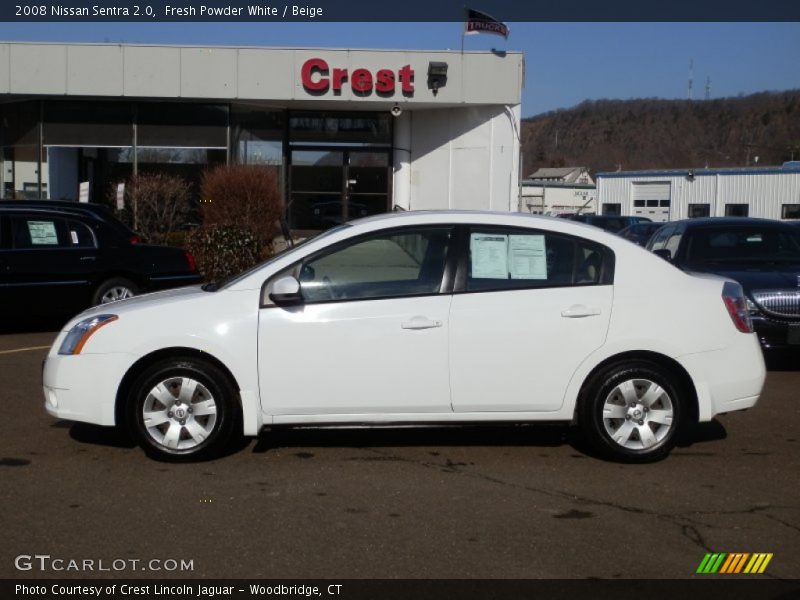 Fresh Powder White / Beige 2008 Nissan Sentra 2.0