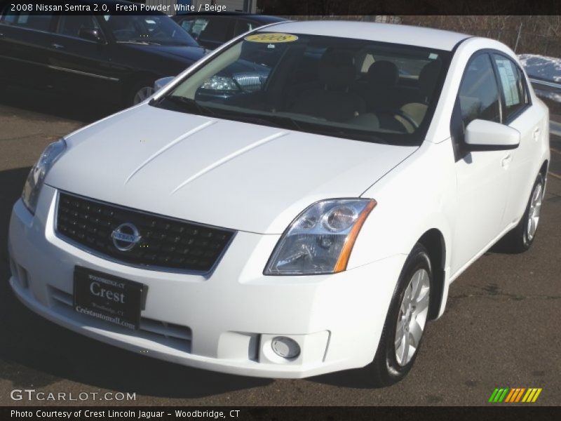 Fresh Powder White / Beige 2008 Nissan Sentra 2.0