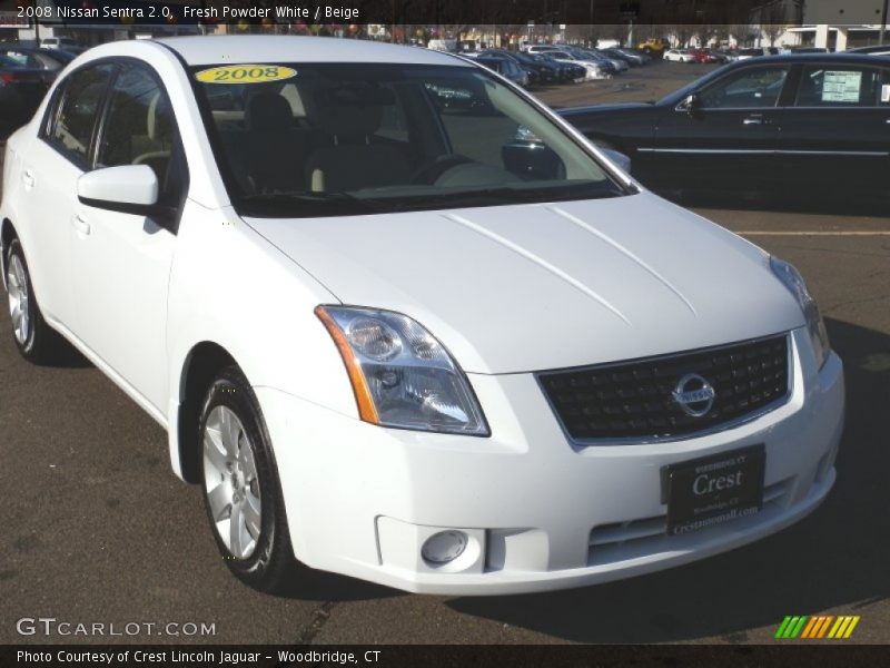 Fresh Powder White / Beige 2008 Nissan Sentra 2.0