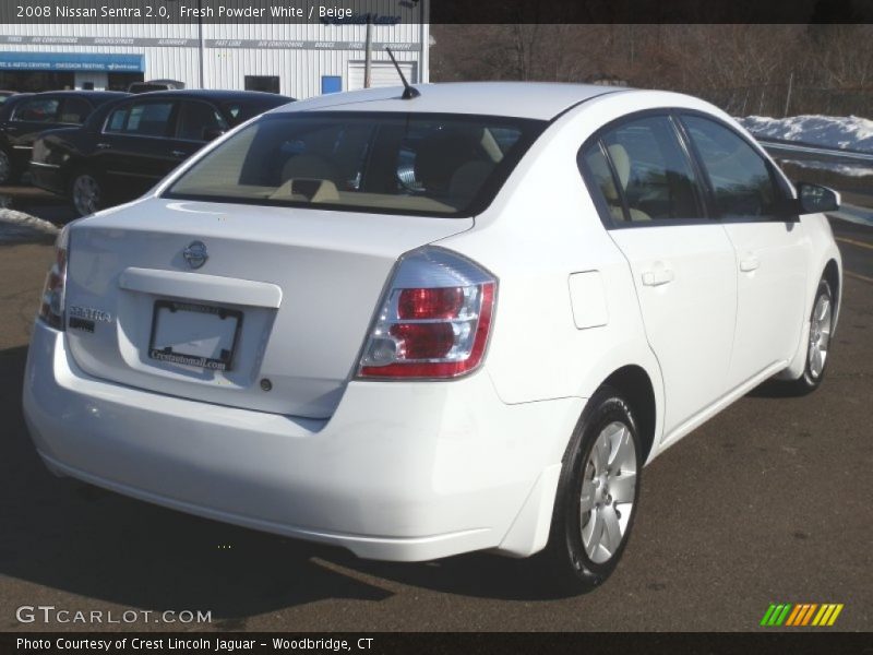 Fresh Powder White / Beige 2008 Nissan Sentra 2.0