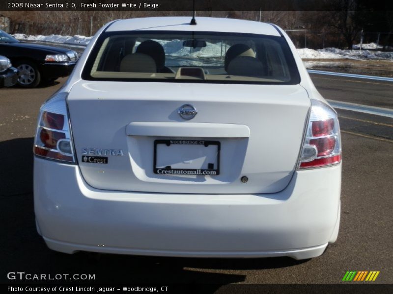 Fresh Powder White / Beige 2008 Nissan Sentra 2.0