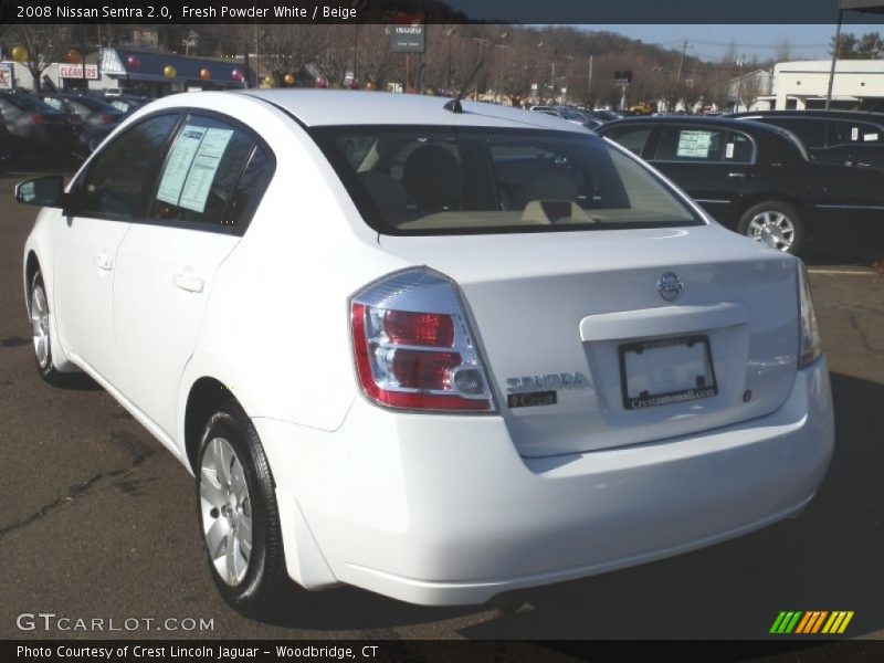 Fresh Powder White / Beige 2008 Nissan Sentra 2.0