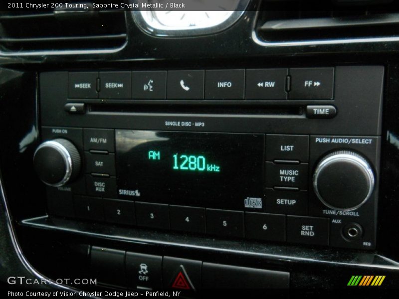 Sapphire Crystal Metallic / Black 2011 Chrysler 200 Touring