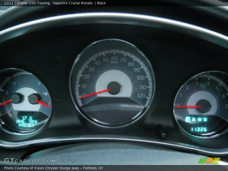 Sapphire Crystal Metallic / Black 2011 Chrysler 200 Touring