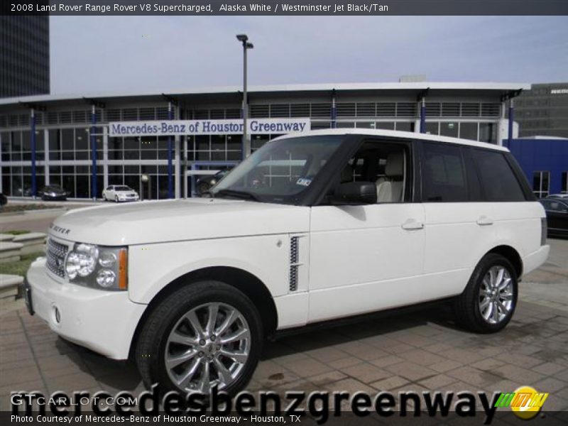Alaska White / Westminster Jet Black/Tan 2008 Land Rover Range Rover V8 Supercharged