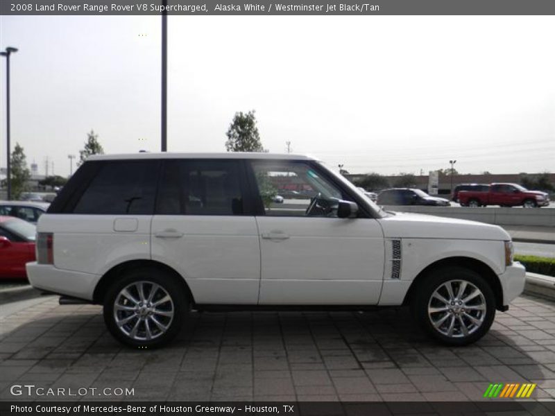 Alaska White / Westminster Jet Black/Tan 2008 Land Rover Range Rover V8 Supercharged