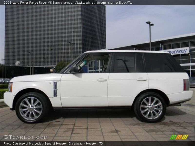 Alaska White / Westminster Jet Black/Tan 2008 Land Rover Range Rover V8 Supercharged