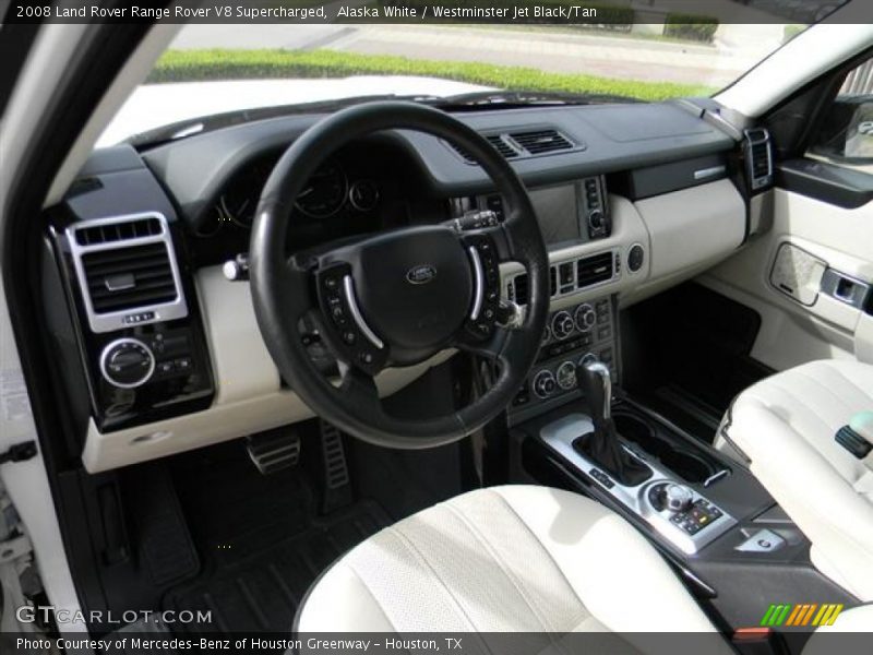 Alaska White / Westminster Jet Black/Tan 2008 Land Rover Range Rover V8 Supercharged