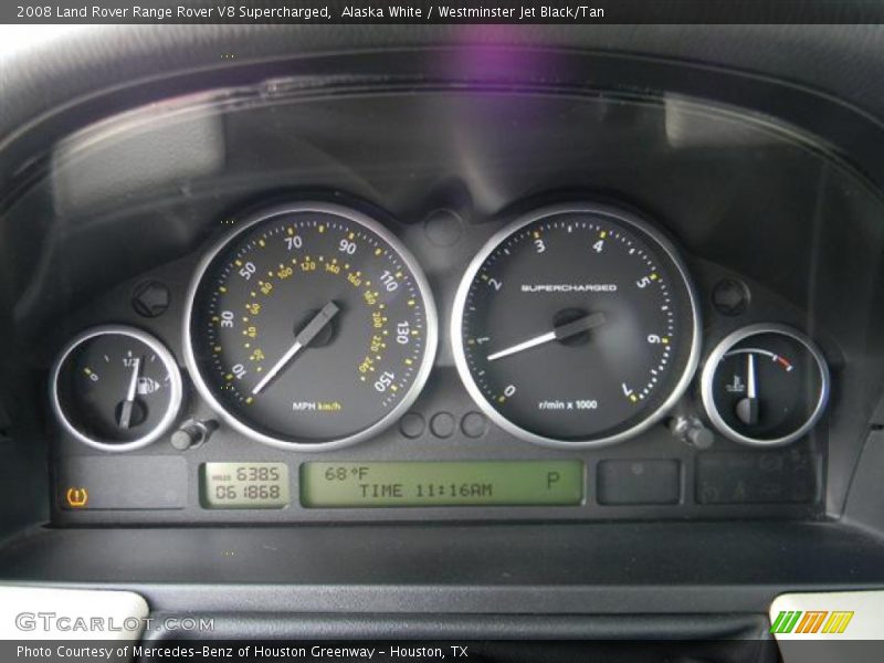 Alaska White / Westminster Jet Black/Tan 2008 Land Rover Range Rover V8 Supercharged