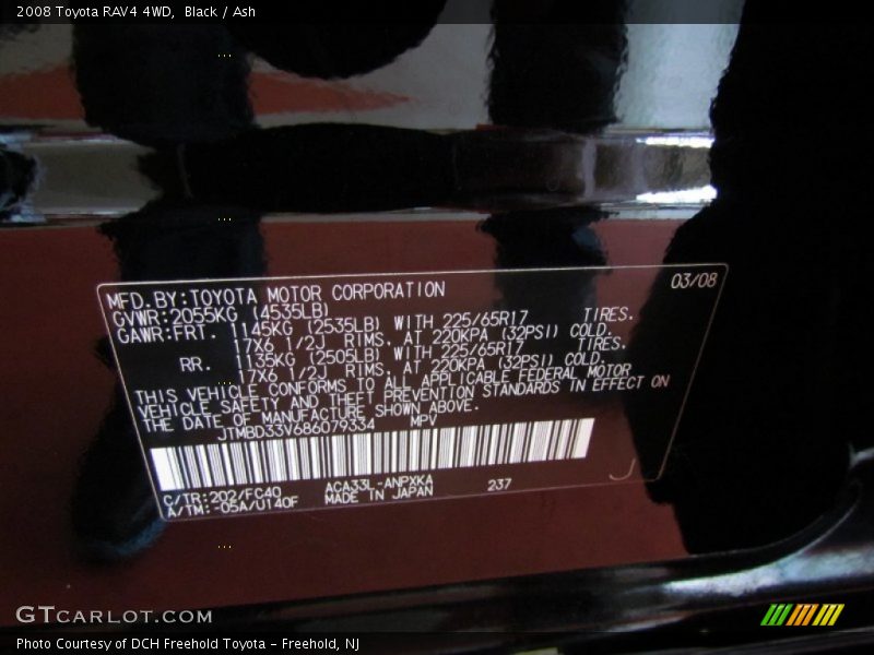 Black / Ash 2008 Toyota RAV4 4WD